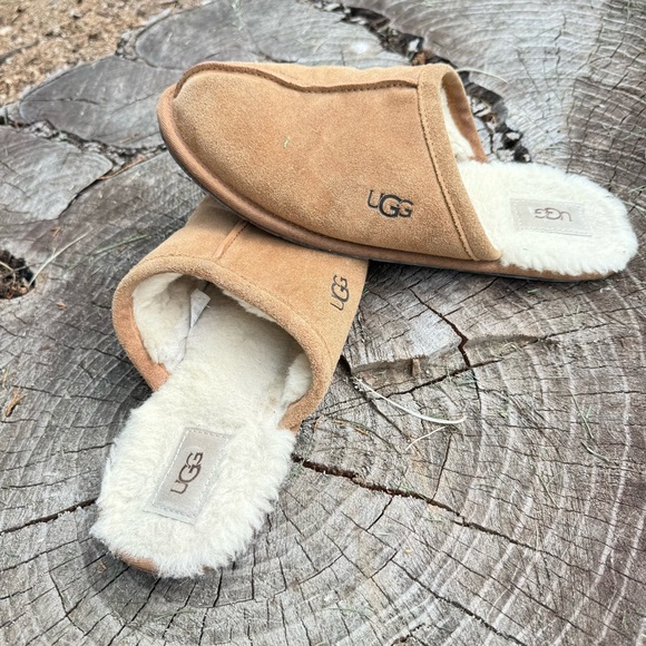 UGG Chestnut Suede Slippers - Picture 3 of 5